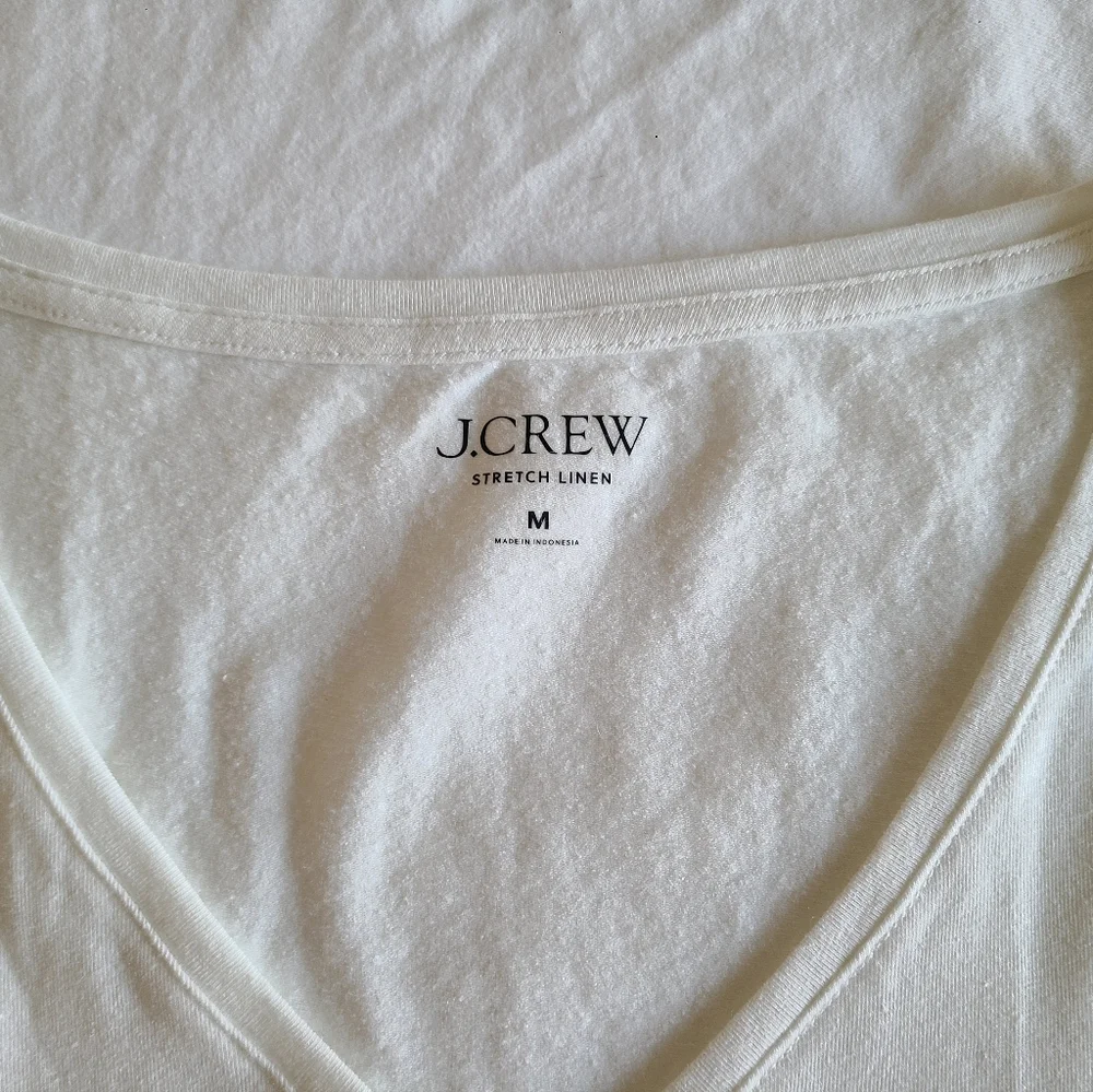 J. Crew/LOFT Short Sleeve Crew/V-Neck Tops - Pink, White, Yellow - Picture 15 of 16